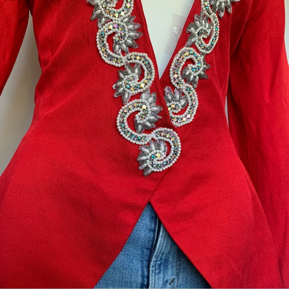 v i n t a g e :: Gorgeous Casadei Embellished Jewel Fitted Blazer - Picture 4 of 15
